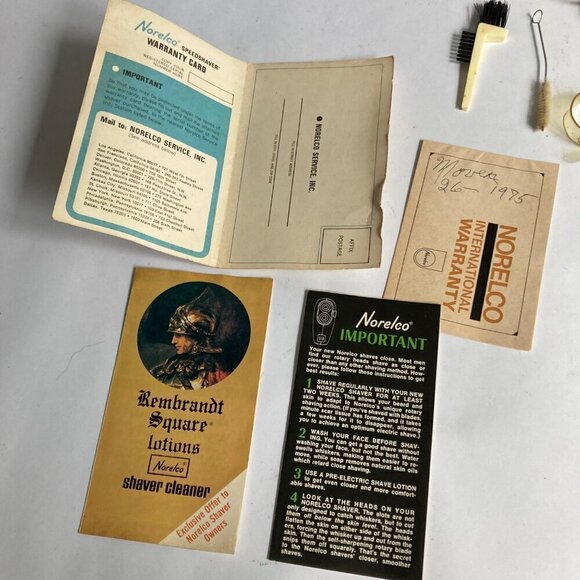 Vintage Norelco Speedshaver Razor Shaver HP1124 w/Case & Papers - Picture 7 of 12